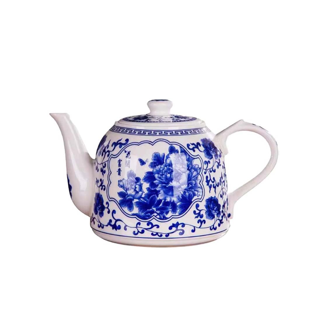 China Jingdezhen Large Capacity Hand-Painted Teapot Blue and White Porcelain Ceramic Tea Pot， Flower Teapot, Coffee Pot A14