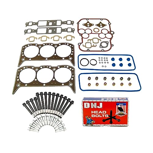 Image of DNJ HGB3127 Engine Cylinder Head Gasket Set with Head Bolt Kit, Complete Repair Set for 1994-1995 Chevrolet Astro 4.3L 262cid V6 OHV