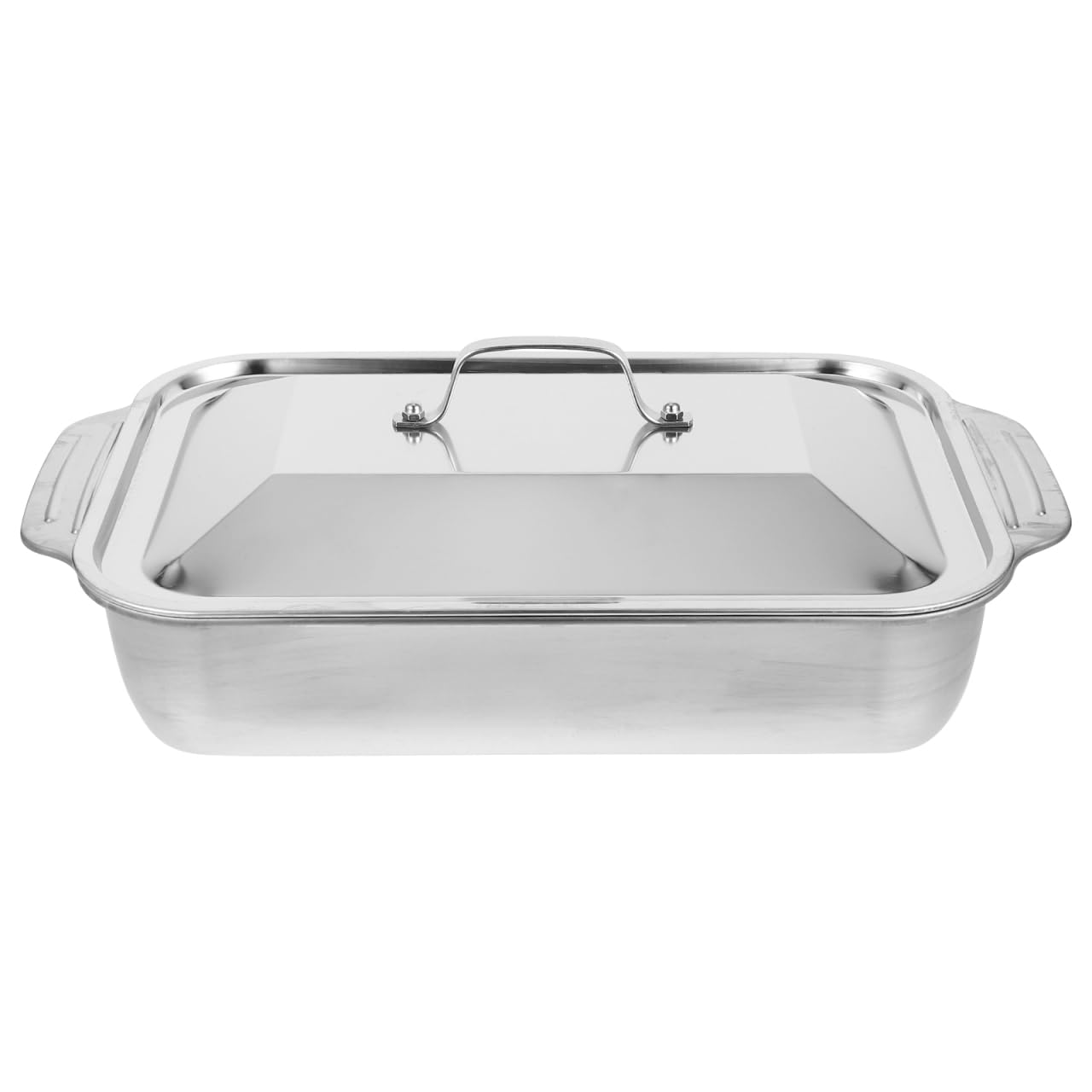Dimeoni inless - Teglia da forno in acciaio con coperchio, profonda 41 x 24 x 7,5 cm, per pesce, carne e vetables, perfetta per forno e grill, e pentole versatili