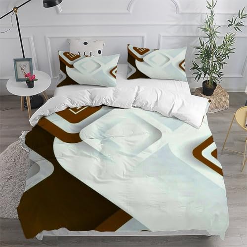 Parure de lit 3D moderne luxe 200x200cm avec 2 taies