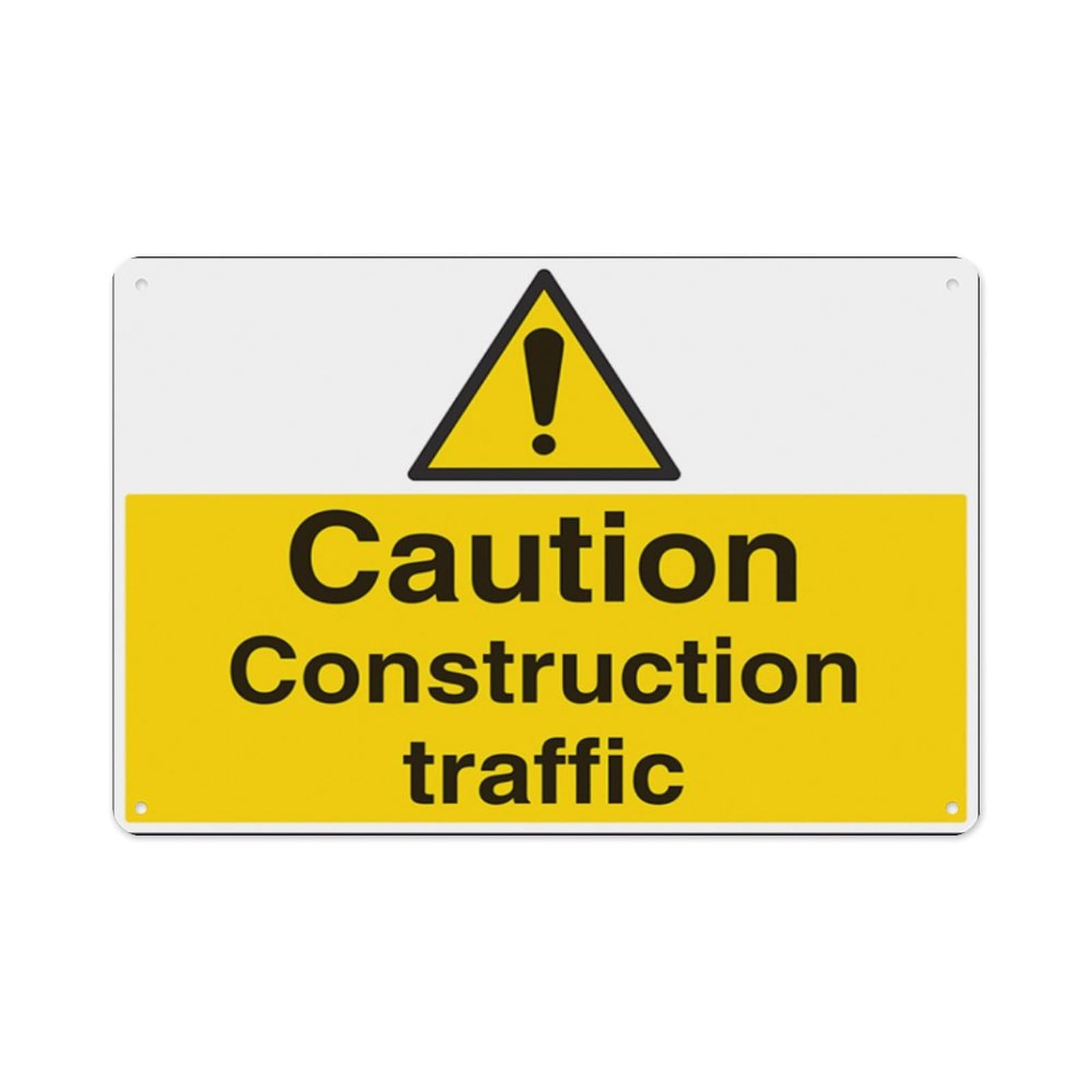 peiyeety Construction Traffic Aluminum Tin Warning Signs For Home Outdoor Garden 12X16 Inches