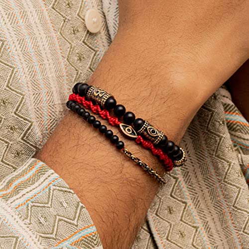 KARMA AND LUCK - Spiritual Strength - Men's Red String Adjustable Bracelet Handmade in Bali3