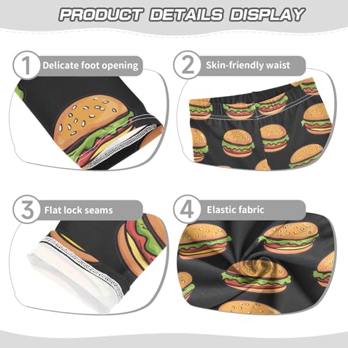 Food Cute Hamburger Girls Casual Leggings for Kids Printed Long Pant Bottoms Stretch and Soft3