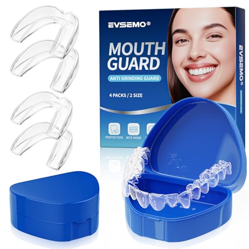 EVSEMO Anti Grinding Guard for Clenching Teeth at Night, Mouth Guard for Grinding Teeth at Night, Teeth Grinding Mouthguards for Sleeping, Comfortable Grinding Guard for Adults