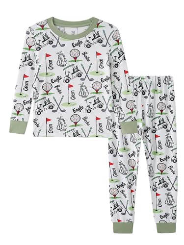 Image of Kids 2-Piece Soft Bamboo Viscose Clothing Set, Long Sleeve Top & Pants, Everyday Outfit for Toddler Boys & Girls