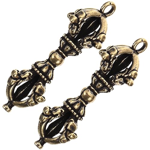 ibasenice Small Vajra Pestle 2pcs Decor Brass Vajra Pestle Ornaments Mini