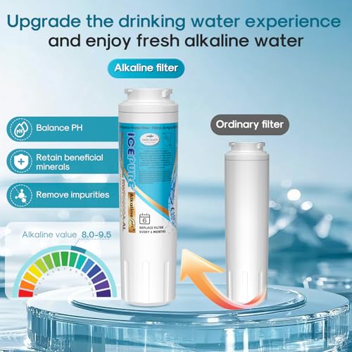 Image of ICEPURE Alkaline UKF8001 Refrigerator Water Filter Replacement for Whirlpool EDR4RXD1, EveryDrop Filter 4, Maytag UKF8001, 4396395, UKF8001P, UKF8001AXX, RFC0900A, UKF8001AXX-200, Enhances PH, 6 Pack