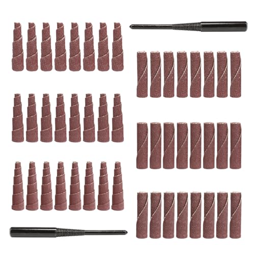 50Pcs 2 Inch Sand Paper Abrasive Cartridge Rolls,Cone Cylinder Rotary Tool Flap Disc with CR-9 1/4