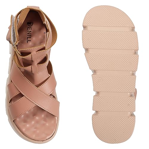 Image of Denill Women Synthetic Leather Strap Platform Sandals