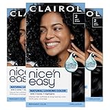 Clairol Nice'n Easy Permanent Hair Dye, 2 Black Hair Color, Pack of 3 - Packaging May Vary