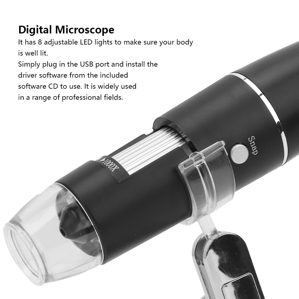 Kit de Accesorios para microscopios W04 Microscopio Digital Lupa WiFi inalámbrico 8LED 1000X 2MP 1080P Cámara Portaobjetos de microscopio