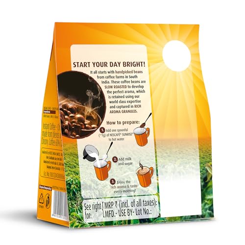 Image of Sunrise Instant Coffee Powder|Strong Taste For The Perfect Start To Your Day|Coffee Chicory-Mix|200g, Stabilo Pack (Pack of 2), Packet