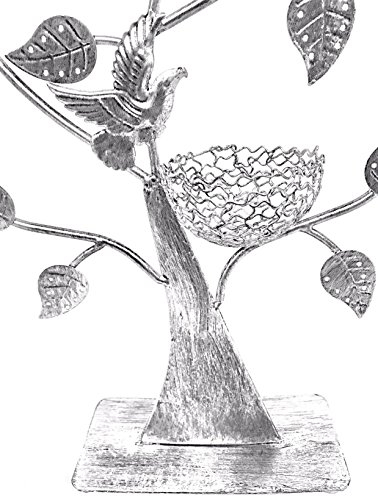 Bejeweled DisplayBird Nest Jewelry Tree Earring Holder~Bracelet Stand~Necklace Organizer Jewelry Display (Antique Silver)