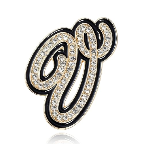 Image of Letter Brooches and Pins for Women A-Z Initial Brooch Pins for Socks Backpacks Crafts Fashion Crystal Rhinestone Initial Pins Trendy Custom Jewelry for Men Women