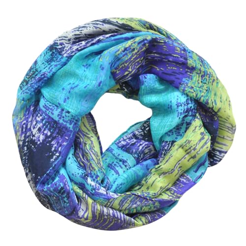 MULNRO Mixed Colors Oil Paint Versatile Infinity Scarf for Women Spring Summer Lightweight Fashion Head Wrap (B04)