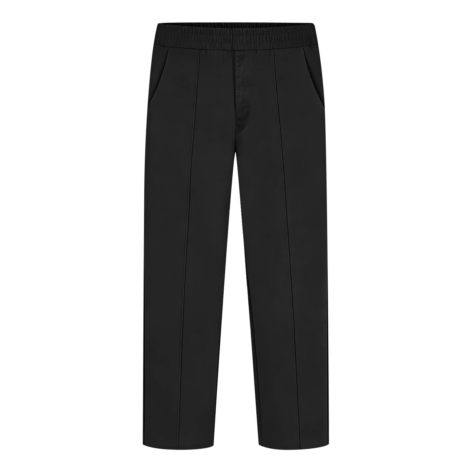 Boys Pants Elastic Waist Trousers Youth Chinos Trousers Pull On Relaxed School Uniform Pants Comfort Twill Pants - 5
