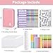 Fireproof & Waterproof Budget Binder, A6 Money Saving Book with 8pcs Cash Envelopes, 12 Expense Sheets, Stickers & Card Pockets | Complete Set for Cash Envelope System & Money Management-Pink
