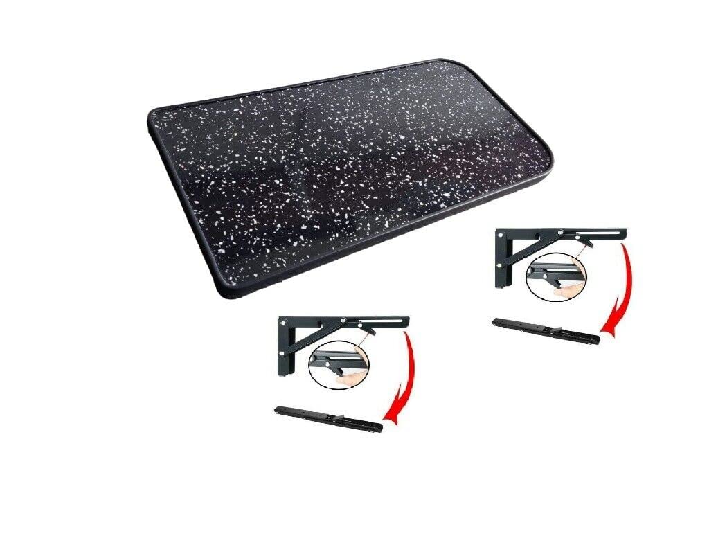 Lusso Black Folding Shelf & Bracket Caravan Campervan Motorhome Furniture T5 T6 /Sparkle