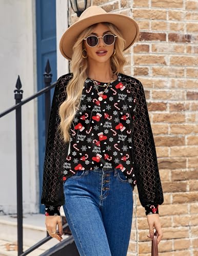 Image of HOTOUCH Women's Lace Long Sleeve Spring Dressy Casual Business Work Trendy Shirts