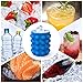 ALLADINBOX Ice Cube Mold Ice Trays, Large Silicone Ice Bucket, (2 in 1) Ice Cube Maker, Round,Portable (Dark blue)