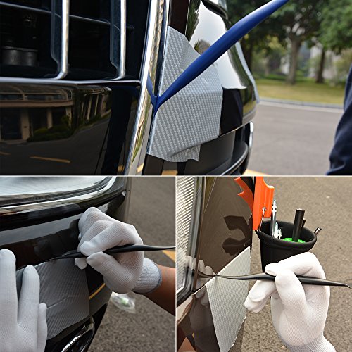 Image of FOSHIO Vinyl Car Wrapping Flexible Micro Squeegee Curves Slot Tint Tool Set 3 in 1 with Different Hardness for Installing Vehicle Wraps and Auto Stickers (Pack of 2)