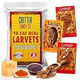 HotLix Larvets Edible Bugs (3-Pack) | Real Flavored Dried Worms in Mexican Cheese, Cheddar Cheese & BBQ | Flavored Edible Larvae | Weird Snacks for Adults | Snack Food Gifts for Any Occasions