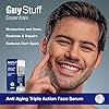 Mens Face Moisturizer Lotion - Serum For Eyes Face & Neck - Anti Aging - Anti Wrinkle - Hydrates & Firms - Retinol - Hyaluronic Acid - Vitamin C - Rejuvenates Facial Skin Cream by Guy Stuff Essentials