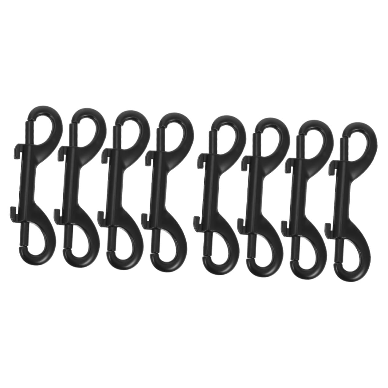 FUNOMOCYA 8 Pcs Trigger Snap Hooks Rope End Fixing Buckle Bolt Snaps Double Ended Hook Belt Dog Leash Hook Double Clip for Dog Leash Double Ended Bolt Snap Hook Double Sided Clips Iron Black