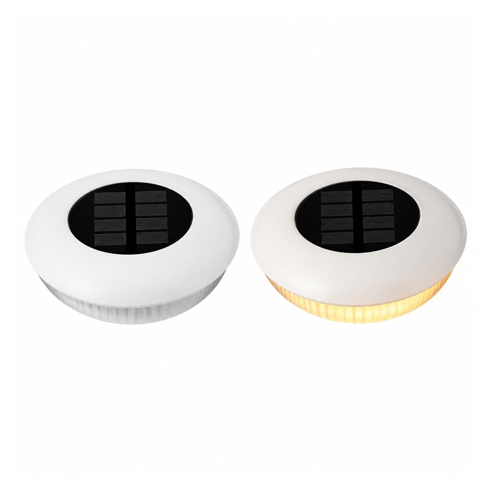 Lampy Solarne Naziemne, Solarne Oświetlenie Gruntowe 14LED Zewnętrzna Lampa Trawnikowa do ścieżki tarasowej(Warm light 4PCS)