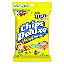 Keebler Chips Deluxe, Bite Size Cookies, Rainbow, with M&Ms Minis, Grab n Go, 3 Ounce, 6 Count, Pack of 6