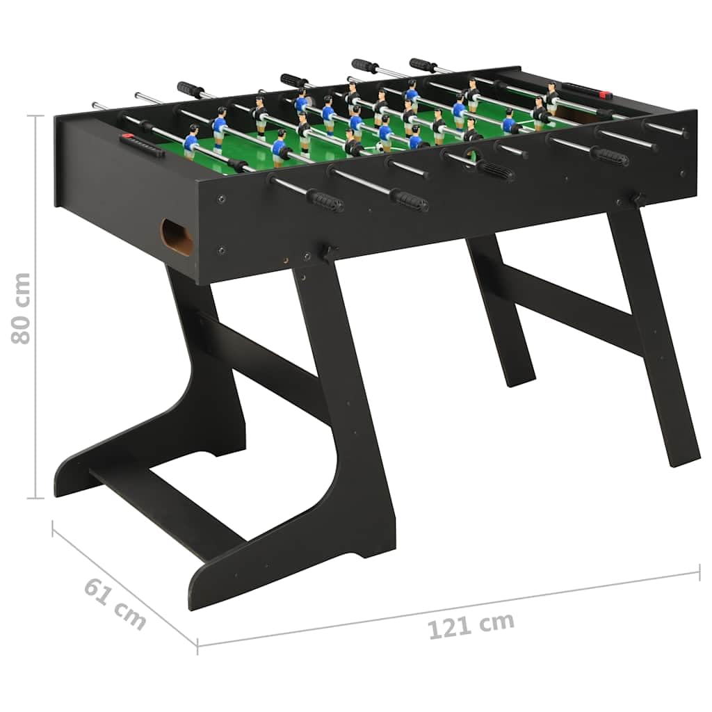 vidaXL Futbolín Plegable Juegos Interior Simulación Deportes Diversión Casa Hogar Pub Local Sala Juegos Entretenimiento Robusto Negro 121x61x80cm