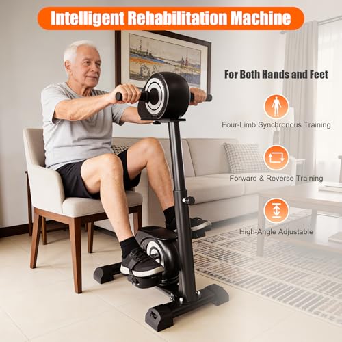 Image of RECOVIONMotorized Arm and Leg Exercise Bike, Electric Pedal Exerciser with LCD Touchscreen, Dual Motor Upper & Lower Limb Trainer, Adjustable Height for Seniors Home Exercise