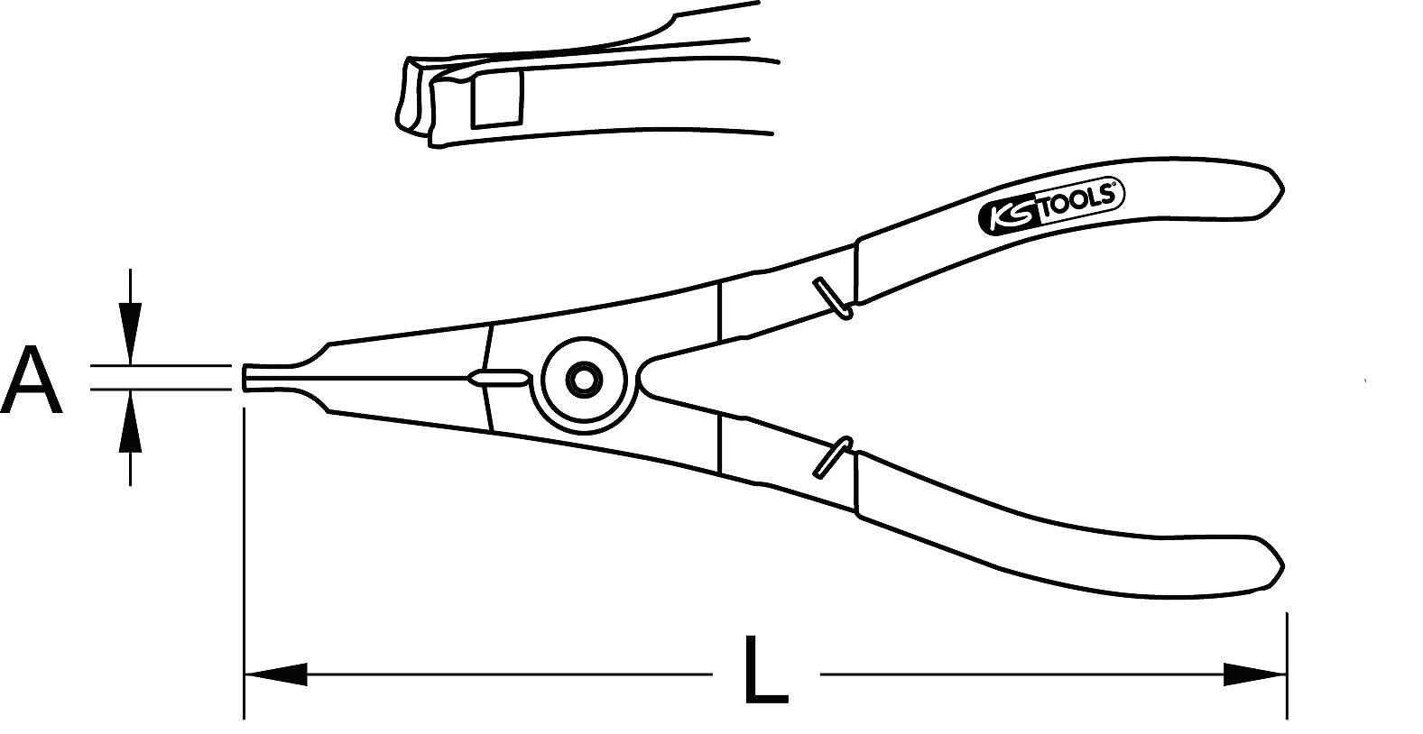 KS Tools 115.1049 Pince circlip à joncs - intérieur - 240 mm | Pince circlip à joncs - intérieur - 240 mm, chrome vanadium
