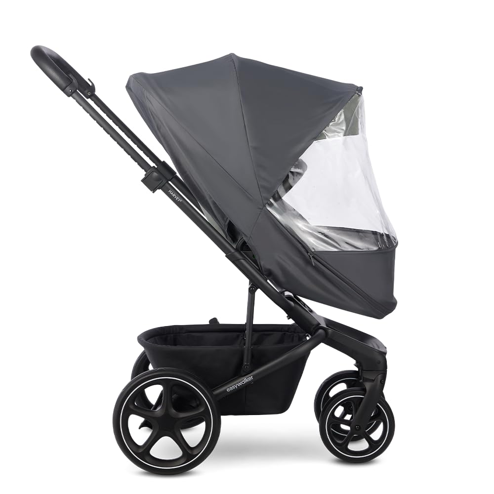 Easywalker Harvey5 Regenschutz, Für Sitz und Wanne, Leicht anzubringen und abzunehmen, Wasserabweisend - Transparent