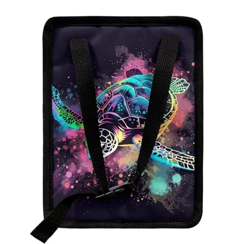 Image of Talayituse Paint Splatter Turtle Print Car Trash Can with Lid, Leak Proof Auto Trash Bag Hanging Vehicle Garbage Can Multipurpose Storage Container for Back Seat Road Trip