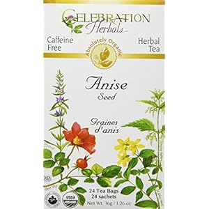 Celebration Herbals Organic Anise Seed Tea Caffeine Free, 24 Herbal Bags