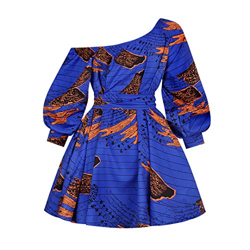 Image of Women Boho African Floral Print Pleated Short Midi Dress Multi-Way Dress for Casual Rave Club Party