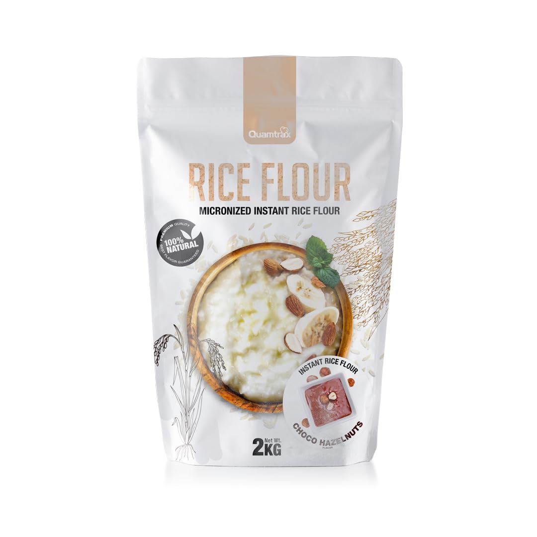 Quamtrax Nutrition - Instant Rice Flour - Harina de Arroz - 2000 gr - con sabor a Brownie (Choco Hazelnut, 2000gr)