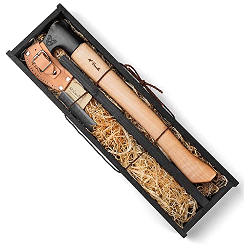 Roselli R850P Geschenkbox: Axt mit langem Stiel inkl. Schleifstein, die Wald-Geschenkbox für Holz- & Naturenthusiasten, Outdoor & Bushcraft Cover