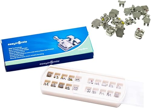 Miniatura 2 de Soportes de ortodoncia dental, 20 piezas, mini soportes de metal, ranura.022 ganchos (Roth 022 3 con ganchos)