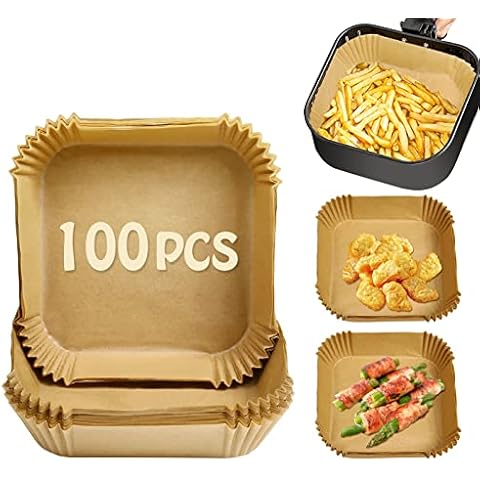 Air Fryer Disposable Paper Liner for COSORI Air Fryer 6 Qt, 100 Pcs Non-Stick Parchment Liners Compatible with COSORI Air Fryer Accessories Cover