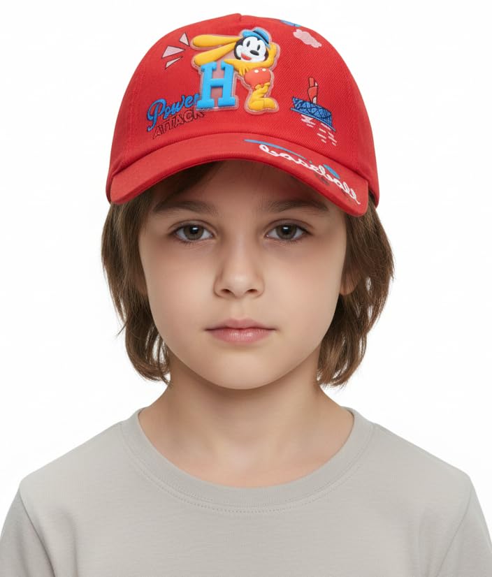 Kids| Cartoon Baseball Cap|Adjustable Summer Sun Hat for Boys & Girls Baseball Design Outdoor Play
