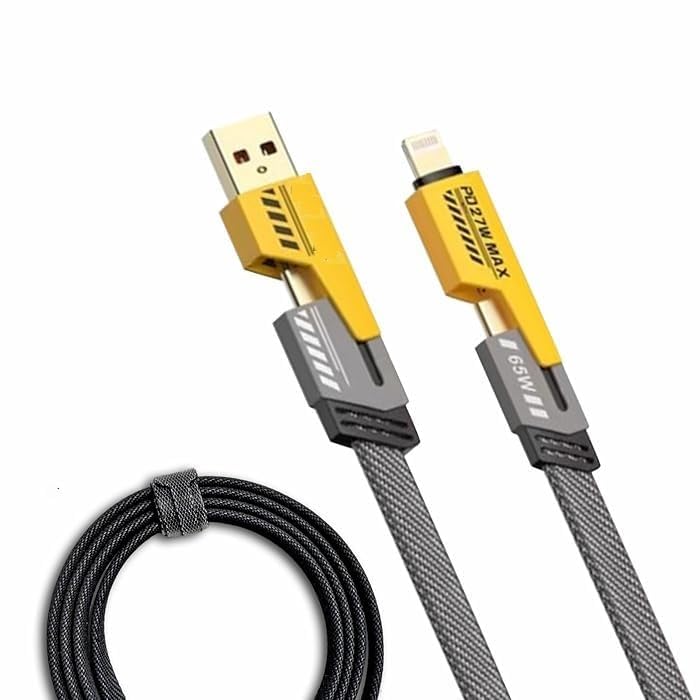Gilary 4-in-1 USB C Cable 65W [Fast Charging & Data Sync] Flat Braided Anti-Tangle i-Phone Charger Cord with, Multi Charging Cable Combo Type C/USB A Ports (B0DCZ4Z4D3) Amazon Price History, Amazon Price Tracker