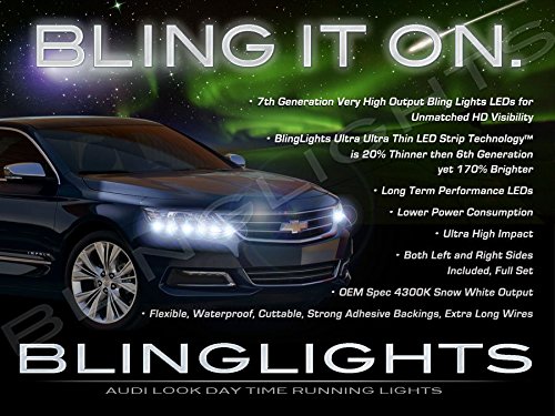 Chevy Impala White Led Drl Head Light Strips Set Day Time Running Lamps Pair Kit #TOP12