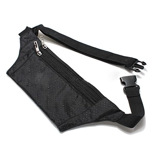 Dcolor unisex Bum Marsupio Handy Viaggi Sport Fanny Denaro portafoglio pack Belt Zip Pouch - Nero