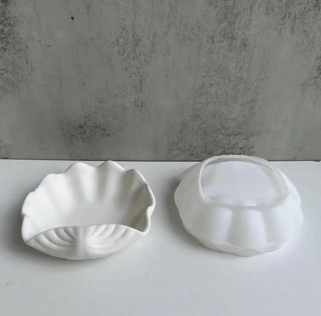Silicone Mould for Concrete Jesmonite Pop, Shell Shape, White, Resin Casting DIY Craft Tool-image-25
