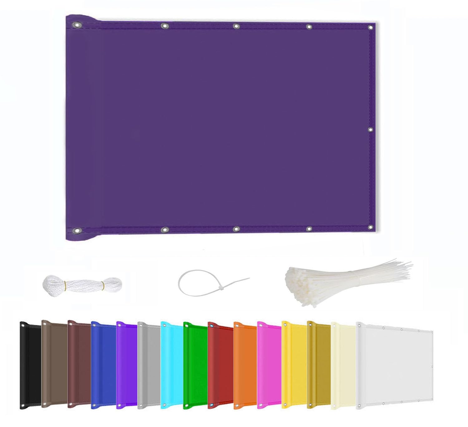 Kebinmaoyi Balcony Privacy Screen PVC UV-Anti Waterproof Multiple Colors for Garden Backyard Deck Patio Fence Porch Purple,1x5.5m(3.3ft x18ft)