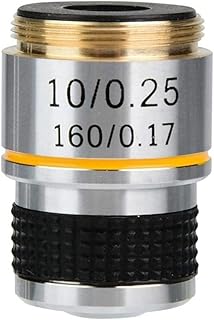 XuuSHA Acessórios de microscópio digital portátil, acessórios de microscópio biológico, lentes objetivas 185, 10x, acessórios de microscópio de lentes acromáticas