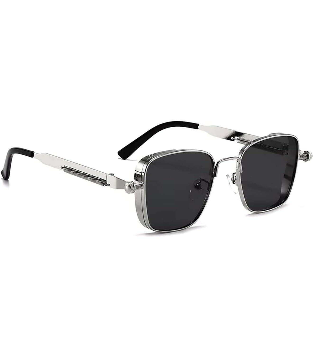 Retro Square Steampunk Sunglasses for Men & Women, UV400 Polarized Lens, Lightweight Metal Frame, Vintage Fashion Eyewear for Driving, Travel & Outdoor-picture-13