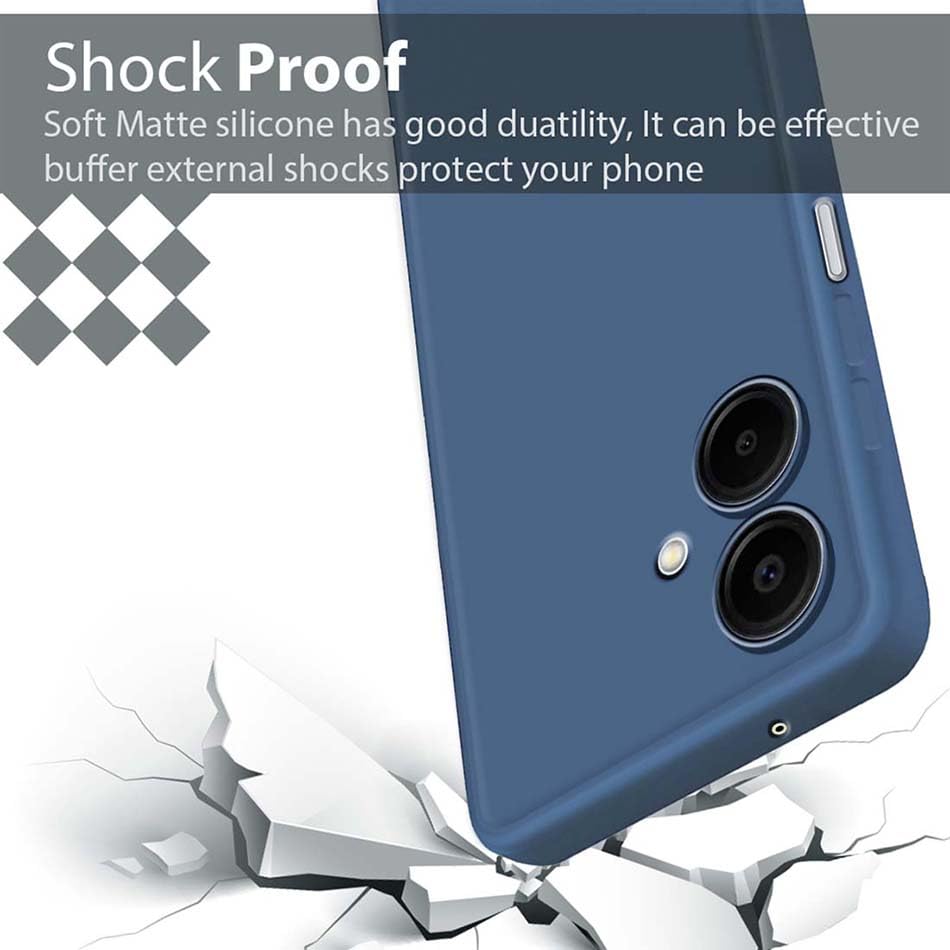 Image of Fashionury Liquid Silicon Back Cover for Samsung Galaxy A06 5G | Camera Protection | Inner Velvet Fabric | Anti-Fingerprint | Ultra Slim Case (Blue)